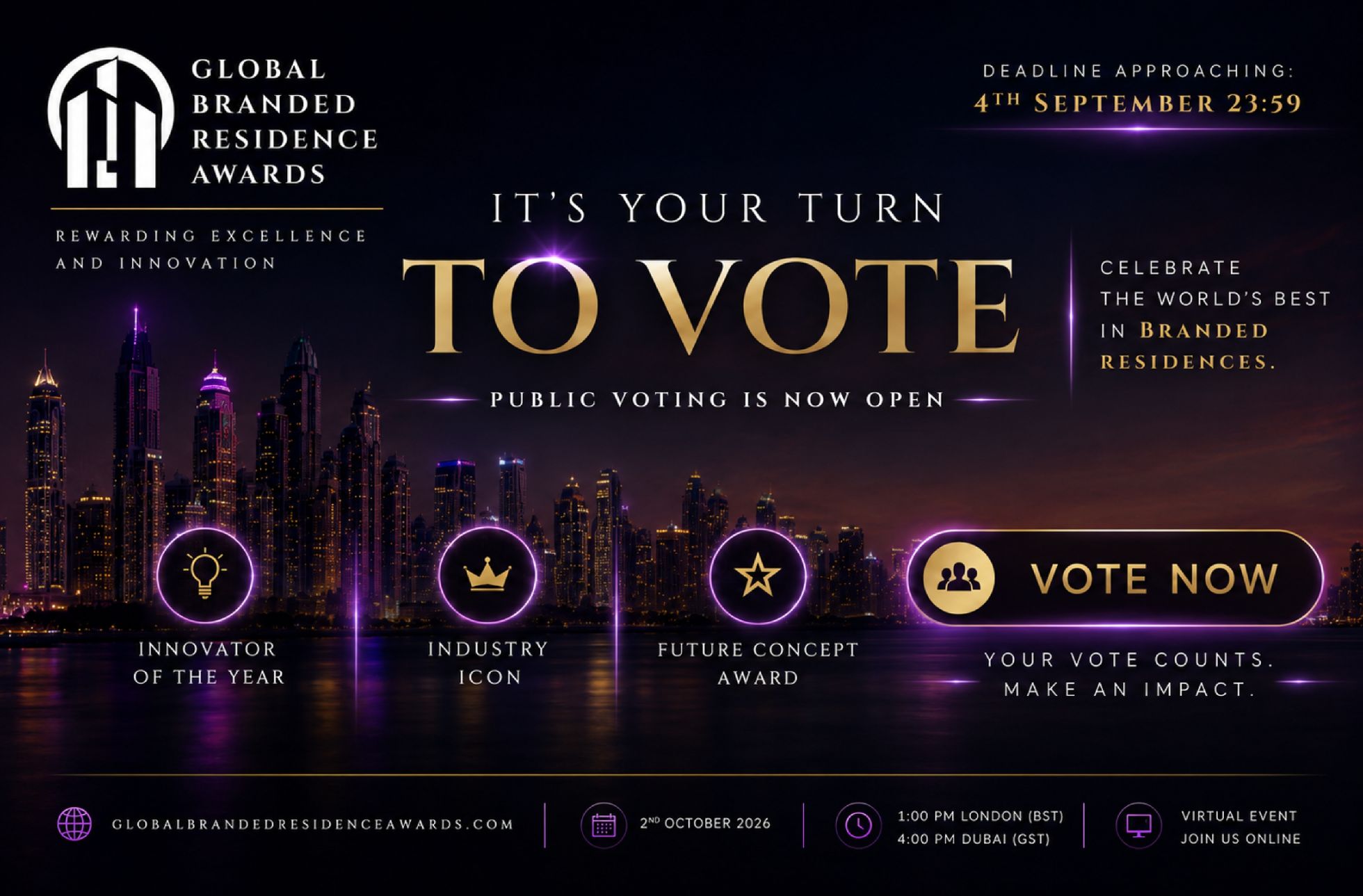 Voting opens for the Global Branded Residence Awards 2026
